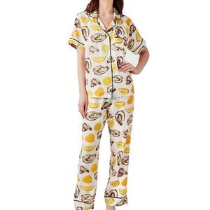 Women's Oyster and Lemon Print Pajama Set